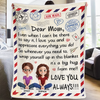 Custom Blanket - Personalized Mother's Day Gifts For Mom, Grandma - A Hug From Me