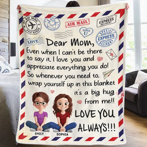 Custom Blanket - Personalized Mother's Day Gifts For Mom, Grandma - A Hug From Me