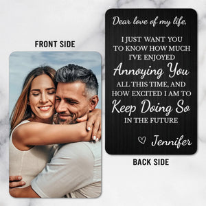 Custom Photo Metal Wallet Card - Personalized Anniversary Wedding Gifts For Husband And Wife, Him And Her - Two Hearts Growing Forward
