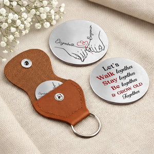 Custom Pocket Hug - Personalized Anniversary Wedding Gifts For Husband And Wife, Him And Her - Side By Side Feels Right