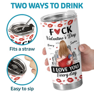 Custom Tumbler - Personalized Anniversary Wedding Gifts For Husband And Wife, Him And Her - Love You On Repeat
