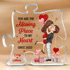 Custom Puzzle Shaped Acrylic Plaque - Personalized Anniversary Wedding Gifts For Husband And Wife, Him And Her - Destiny Brought You To Me