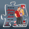 Custom Puzzle Shaped Acrylic Plaque - Personalized Anniversary Wedding Gifts For Husband And Wife, Him And Her - Love Grows Where We Are