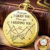 Custom Pocket Watch - Personalized Anniversary Wedding Gifts For Husband And Wife, Him And Her - Together We Choose Us