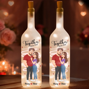Custom Bottle Lamp - Personalized Anniversary Valentine Wedding Gifts For Husband And Wife, Him And Her - You Make Life Feel Lighter