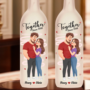 Custom Bottle Lamp - Personalized Anniversary Valentine Wedding Gifts For Husband And Wife, Him And Her - You Make Life Feel Lighter