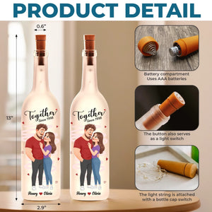 Custom Bottle Lamp - Personalized Anniversary Valentine Wedding Gifts For Husband And Wife, Him And Her - You Make Life Feel Lighter