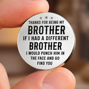 Custom Pocket Hug - Personalized Birthday Gifts For Brother - Side By Side Since Childhood
