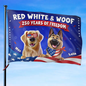 Custom Flag - Personalized America 250th Anniversary Gifts For Dog Lovers, Dog Dad And Mom - Freedom Lives Here