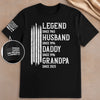 Custom Unisex T-Shirt With Design On Sleeve - Personalized Birthday Gifts For Dad, Grandpa - Loved By Kids & Grandkids