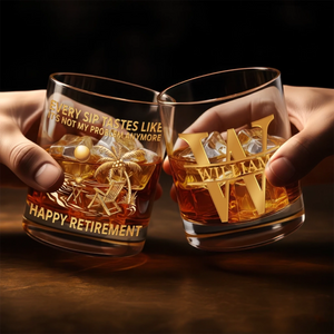 Custom 11oz Whiskey Glass - Personalized Retirement Gifts For Women, Men - Retired Not Expired