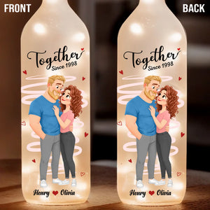 Custom Bottle Lamp - Personalized Anniversary Valentine Wedding Gifts For Husband And Wife, Him And Her - You Make Life Feel Lighter