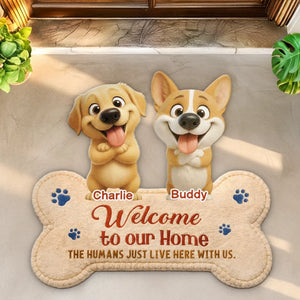 Custom Shaped Doormat - Personalized Birthday Gifts For Dog Lovers, Dog Dad And Mom - Beware Of Dog Kisses