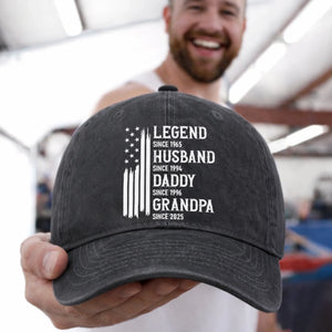 Custom Vintage Washed Denim Baseball Cap - Personalized Birthday Gifts For Dad, Grandpa - Not All Heroes Wear Capes