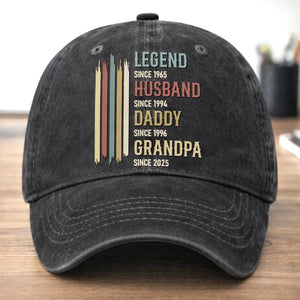 Custom Vintage Washed Denim Baseball Cap - Personalized Birthday Gifts For Dad, Grandpa - Proud To Be Your Kid