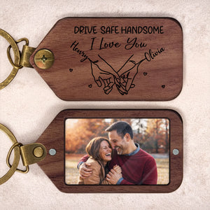 Custom Photo Wooden Keychain - Personalized Anniversary Wedding Gifts For Husband And Wife, Him And Her - Love Chosen In Small Ways