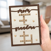 Custom Scrabble 2-Layered Wooden Plaque - Personalized Mother's Day Birthday Gifts For Mom, Grandma - Our love In Every Letter