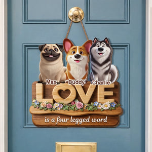 Custom Wood Sign - Personalized Birthday Gifts For Dog Cat Lovers, Dog Dad And Mom, Cat Owners - Happiness Comes Furry