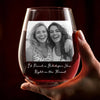 Custom Photo Wine Glass - Personalized Best Friend Birthday Gifts For Women, Besties, Sisters, BFF - Wine A Little Laugh A Lot