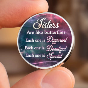 Custom Pocket Hug - Personalized Best Friend Birthday Gifts For Women, Besties, Sisters, BFF - Sisters Grow Differently, Love The Same
