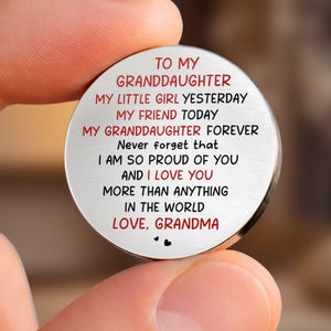 Custom Pocket Hug - Personalized Birthday Gifts For Grandma, Granddaughter, Grandson - Grandma Love Lights The Way