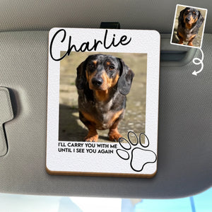 Custom Photo Car Visor Clip - Personalized Pet Memorial Sympathy Gifts For Dogs, Cats - My Little Guardian Angel