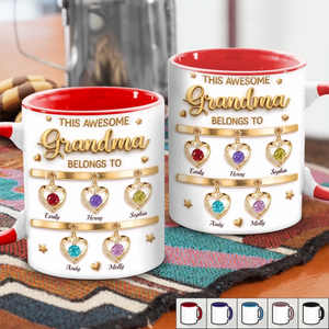 Custom 3D Inflated Effect Printed Accent Mug - Personalized Mother's Day Gifts For Mom, Grandma - Grandma And Mom Forever