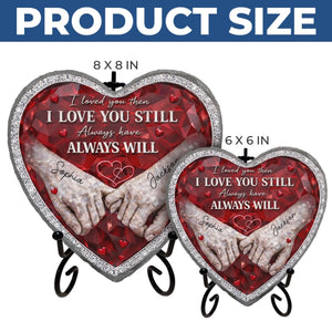 Custom Heart Shaped Stone With Stand - Personalized Anniversary Wedding Gifts For Husband And Wife, Him And Her - My Heart Is Yours