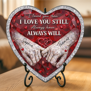 Custom Heart Shaped Stone With Stand - Personalized Anniversary Wedding Gifts For Husband And Wife, Him And Her - My Heart Is Yours