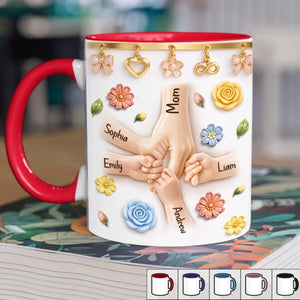 Custom 3D Inflated Effect Printed Accent Mug - Personalized Mother's Day Gifts For Mom, Grandma - Grandma And Mom With Love