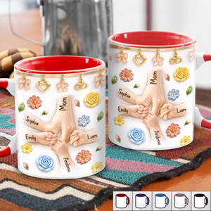 Custom 3D Inflated Effect Printed Accent Mug - Personalized Mother's Day Gifts For Mom, Grandma - Grandma And Mom With Love