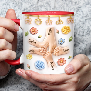 Custom 3D Inflated Effect Printed Accent Mug - Personalized Mother's Day Gifts For Mom, Grandma - Grandma And Mom With Love