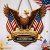 Custom Wood Sign - Personalized America 250th Anniversary Gifts For Mom, Dad, Brother, Sister, Kids - Where Brave Hearts Gather