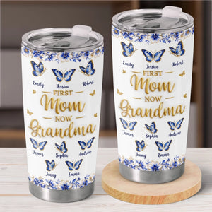 Custom Printed Tumbler - Personalized Mother's Day Gifts For Mom, Grandma - Blessed With Mom And Grandma