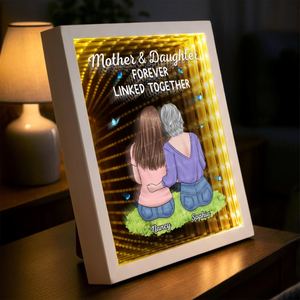 Custom Infinity Mirror Light Box - Personalized Mother's Day Birthday Gifts For Mom - My First Best Friend
