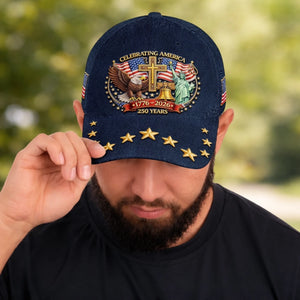 Custom Hat, All Over Print Classic Cap - Personalized America 250th Anniversary Gifts For Women, Men - Roots Of Hope And Honor