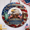 Custom Wood Sign - Personalized America 250th Anniversary Gifts For Mom, Dad, Brother, Sister, Kids - Born Free Living Proud