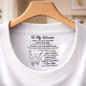 Custom Inside Neck Print T-Shirt - Personalized Anniversary Wedding Gifts For Husband And Wife, Him And Her - You And Me Forever