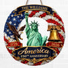 Custom Wood Sign - Personalized America 250th Anniversary Gifts For Mom, Dad, Brother, Sister, Kids - United In Freedom Since 1776