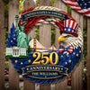 Custom Wood Sign - Personalized America 250th Anniversary Gifts For Mom, Dad, Brother, Sister, Kids - Home Of The Proud