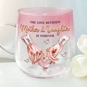 Custom Gradient Glass Mug - Personalized Mother's Day Birthday Gifts For Mom, Daughter - Pinky Promise For Life