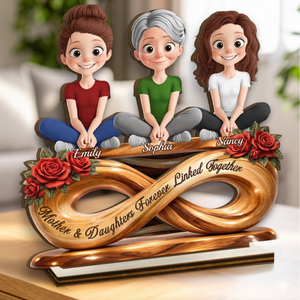 Custom 2-Layered Wooden Plaque - Personalized Mother's Day Birthday Gifts For Mom, Daughter - Our Bond Has No End