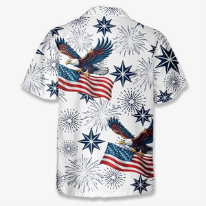 Custom Unisex Tropical Hawaiian Aloha Shirt - Personalized America 250th Anniversary Gifts For Women, Men - Celebrate Freedom In Paradise