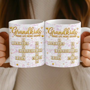 Custom Scrabble 3D Inflated Effect Printed Mug - Personalized Mother's Day Birthday Gifts For Mom, Grandma - Forever Loved By Grandma