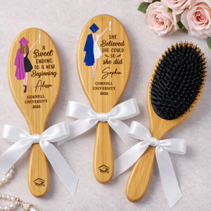 Custom Hair Brush - Personalized Graduation Birthday Gifts For Her, Friends, Sisters, Daughters, Mother- The Future Starts Today