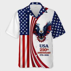 Custom Unisex Tropical Hawaiian Aloha Shirt - Personalized America 250th Anniversary Gifts For Women, Men - Made For Freedom And Sunshine