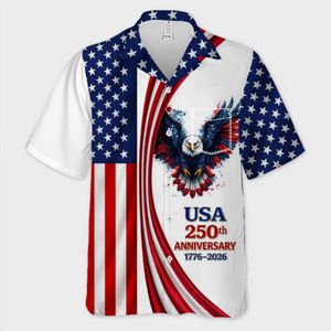 Custom Unisex Tropical Hawaiian Aloha Shirt - Personalized America 250th Anniversary Gifts For Women, Men - Made For Freedom And Sunshine