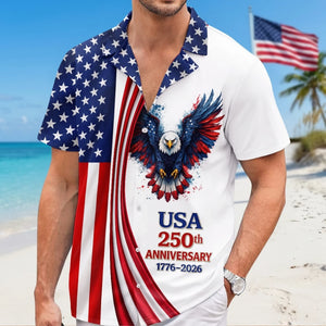 Custom Unisex Tropical Hawaiian Aloha Shirt - Personalized America 250th Anniversary Gifts For Women, Men - Made For Freedom And Sunshine
