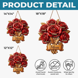 Custom Wood Sign - Personalized Mother's Day Birthday Gifts For Mom, Grandma - Each Flower Holds A Child’s Love