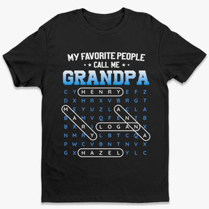 Custom Word Search Puzzle Unisex T-shirt, Premium T-shirt, Hoodie - Personalized Father's Day Birthday Gifts For Dad, Grandpa - Grandpa Wisdom Leads On